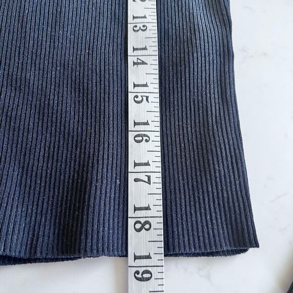 Zara black ribbed sweater with contrasting white embroidered collar size Small - Picture 10 of 10